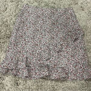 Free People Floral Skirt with Ruffle